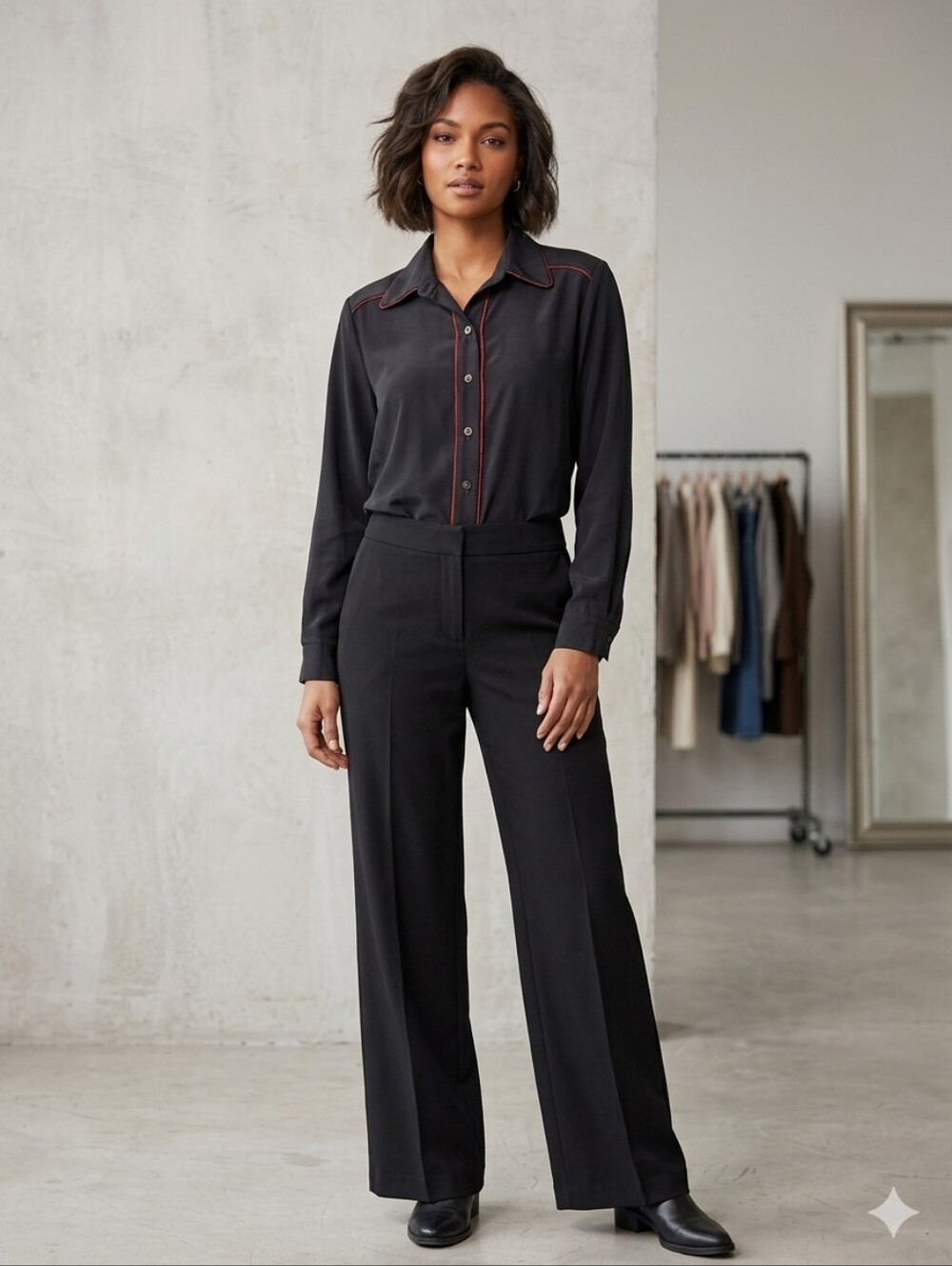 Maggie Sweet Women’s Black Button-Down Shirt
